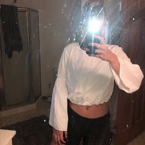 White Wide Arm Blouse